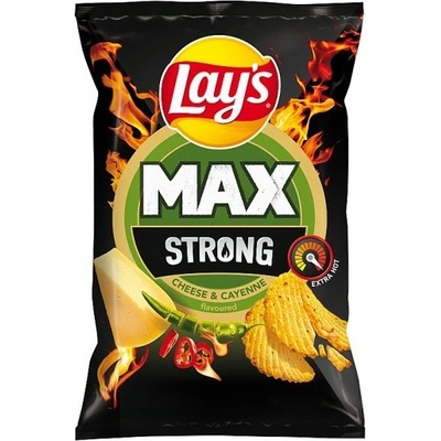 Lay's Max Strong smažené bramborové lupínky s příchutí sýra a pikantních papriček 120 g