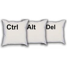 Daklos 4ks Ctrl Alt Del Esc polštář bavlna šedé 40x40