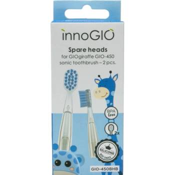 InnoGIO GIOGiraffe Spare Heads for Sonic Toothbrush резервни накрайници за сонична четка за зъби с батерии за деца GIOGiraffe Sonic Toothbrush Blue 2 бр