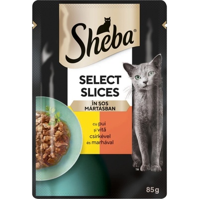 Sheba Select Slices kuracie a hovädzie v šťave 85 g