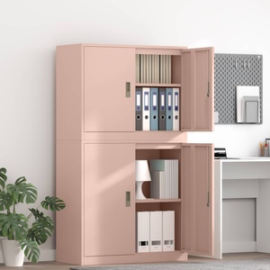 vidaXL Шкаф за съхранение 2 бр. Розово 90 x 40 x 160 см Стомана (3438712)