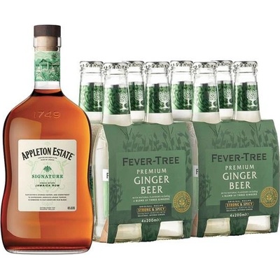 Appleton Estate Signature 40% 0,7 l a Fever-Tree Ginger Beer 8 x 0,2 l (set)
