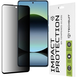 Techsuit - 111D Privacy Full Glue - Xiaomi Redmi Note 14S - черен