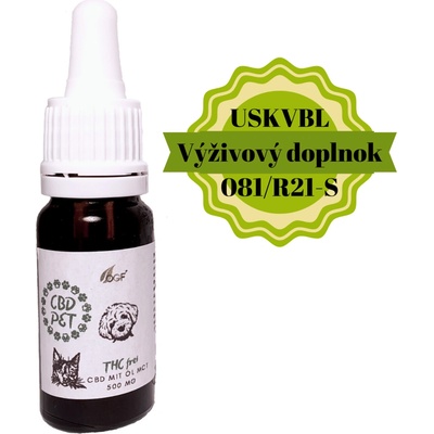 OGF CBD olej s MCT olejom natur pre zviera psa mačku 5% 10 ml