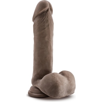 Blush Novelties Dr. Skin Plus 9 Inch Thick Posable Dildo with Balls Chocolate