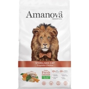 Amanova sterilised cat exquisite chicken - пълноценна храна за кастрирани котки от всички породи, с Пиле и портокал - 1, 5 кг, Испания - 33123