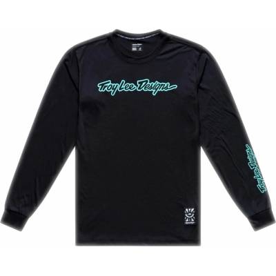 Troy Lee Designs SKYLINE RIDE TEE SIGNATURE BLACK REAL TEAL pánský