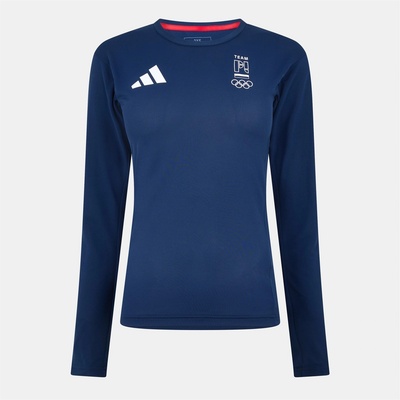adidas Фланелка с дълъг ръкав Adidas Women's Long Sleeve Performance Gym Top - Collegiate Navy
