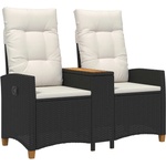 vidaXL Люлееща се пейка с маса 2 -Seater 126 x 65 x 112 см полиратан (42026813)