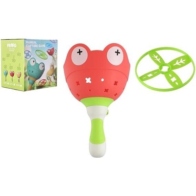 Teddies Vystřelovací vrtulka žába plast 22cm + startér v krabici 14x15x11cm