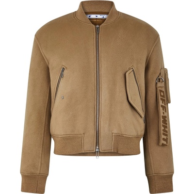OFF WHITE Яке OFF WHITE Men's Lightweight Zip Bomber Jacket - Camel