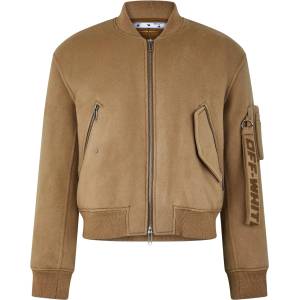 OFF WHITE Яке OFF WHITE Men's Lightweight Zip Bomber Jacket - Camel