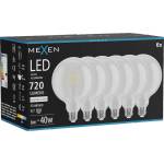 Mexen Vintis 6x LED филамент крушка E27, G125, 6W, неутрална - 4000K, 720 lm, прозрачно (L158-E27-0640-00x06)