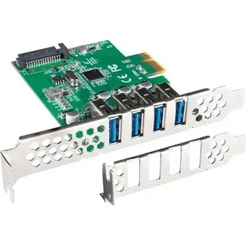 Image 1 of Lanberg Мрежова карта, Lanberg pci express x1 card->4x USB-A 3.1 gen1 low profile (PCE-US3-004)