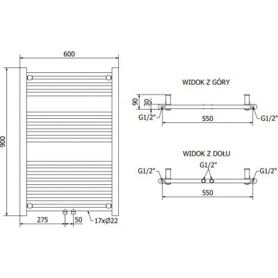 Mexen Mars W110-0900-600-00-70 900 mm x 600 mm čierny