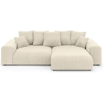 ROPEZ Кремав разтегателен ъглов диван с място за съхранение от рипсено кадифе (променлив) Luma - Ropez (Luma Naroznik L z f.spania Uniwersalna OT tk. Lincoln 03 ( Davis ))