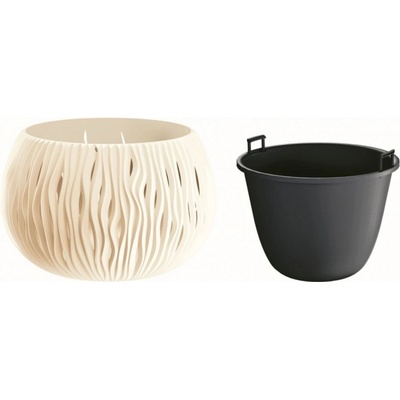 Prosperplast Sandy Bowl kvetináč 18 cm krémová DSK180