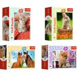 Trefl Mini пъзел 54 части Кон, заек, куче и котка (54195)