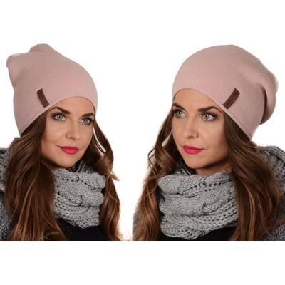 Fashionweek elegantní dámská teplá čepice beanie ZIZI-V1 světle růžová