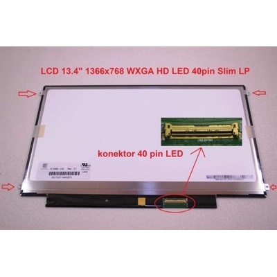 LTN134AT01-001 LCD 13.4" 1366x768 WXGA HD LED 40pin Slim LP display displej lesklý povrch