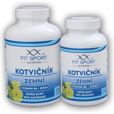 FitSport Nutrition Kotvičník zemní 90% + Vitamin B6 + Zinok 150 kapsúl + 90 kapsúl