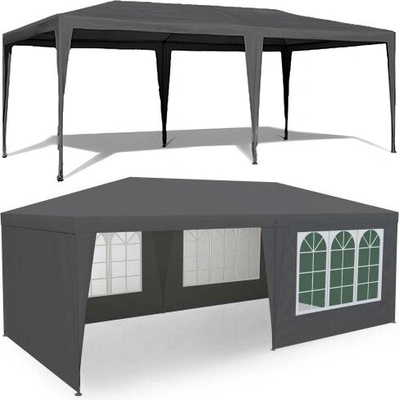 MultiGarden XL Градински Павилион Парти Палатка 3x6м, 6 Стени - Сив (TF3896)
