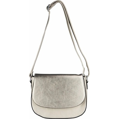 PAOLA dámska crossbody koženková kabelka Strieborná