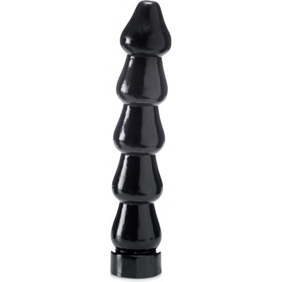 HardToys FET1017 čierne vinylové dildo 33 x 6,2 cm