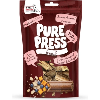 Syta Micha Студено пресовани лакомства с говеждо за кучета Pure Press Beef Cold Pressed Dog Treats 150 г