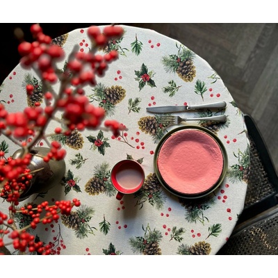 Hortensias Home Kulatý vánoční ubrus Golden Pine Ø 190cm