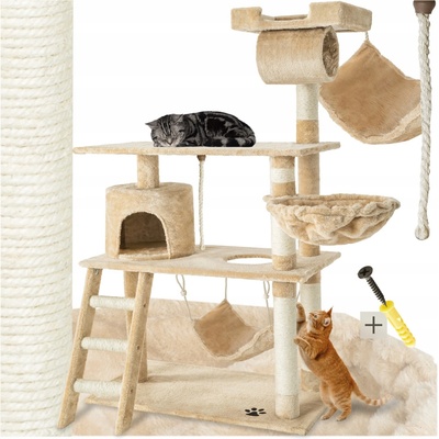 tectake 401855 Kočičí škrabadlo Marcel 141 cm sisal