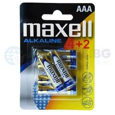 Maxell Алкална батерия MAXELL LR03 AAA 1, 5V /4+2 бр. в опаковка (ML-BA-LR03-4plus2)