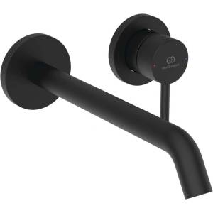 Ideal Standard Ceraline Nuovo - Скрита смесителна батерия за умивалник, монтаж с 2 отвора, копринено черно BD848XG (BD848XG)