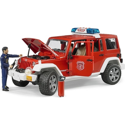 Bruder 2528 Jeep Wrangler Rubicon požární s figurkou