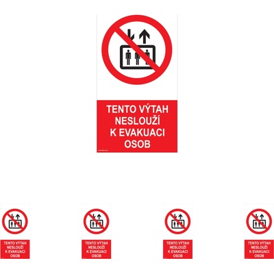 Walteco Tento výťah neslúži na evakuáciu osôb, 80x150mm, samolepka Množstvo: 5 ks , 20010BP1