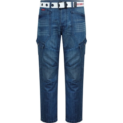Lee Cooper Мъжки дънки Lee Cooper LC Belted Cargo Jeans Mens - Mid Wash