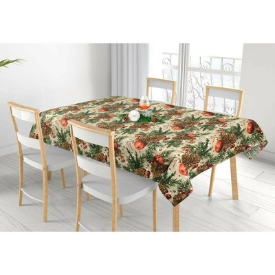 Bellatex Obrus Šišky a jablká vianočné 100x100 cm