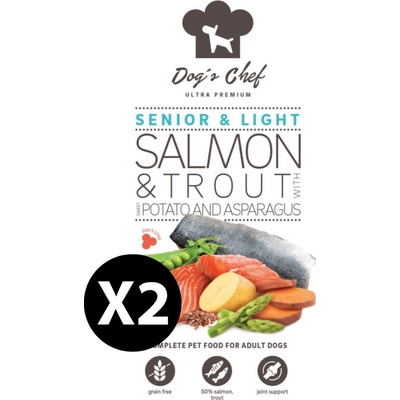 Dog's Chef Salmon & Trout With Sweet Potato And Asparagus Senior & Light 2 x 12 kg