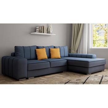 Холна гарнитура Нортън тъмносин с горчица