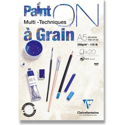 Clairefontaine Paint'ON Grain - blok - A5, 20 listů, 250 g