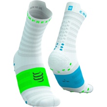 COMPRESSPORT Pro Racing Socks v4.0 Ultralight Run High white norse blue neon green