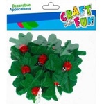Craft with fun Felt decoration self-adhesive ladybug/lisc 12pcs