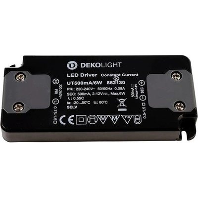 Dekolight Deko-Light napájení FLAT, trafo 500mA 6W konstantní proud 500 mA IP20 2-12V DC 6,00 W 862130