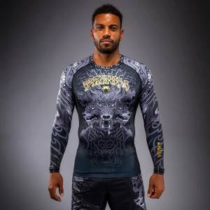Venum | Официален Вносител за България Рашгард Venum Wolf Atak Long Sleeve Rashguard - Black/Grey - L