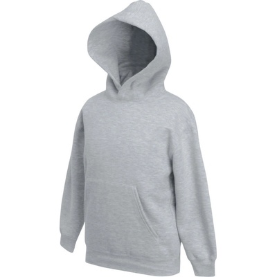 Fruit of the Loom mikina Classic Kids Hooded Sweat melír šedá