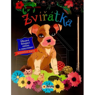 Zvířátka Úžasná škrábací knížka a omalovánky