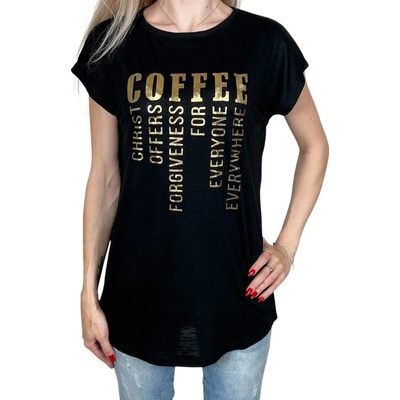 Emola Dámske tričko s krátkym rukávom COFFEE Černá
