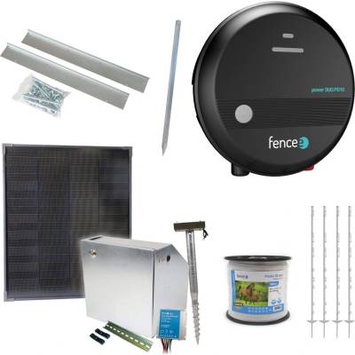 Fencee Expert sada solární ohradník - Kompletní bezpečnostní schránka + 1J zdroj, panel 40 W, páska 20 mm