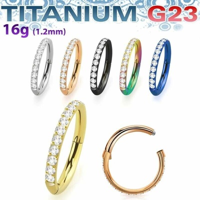 InfinityPierce Kroužek z titanu G23 s krystaly USGTSH10