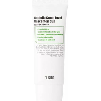 Purito Centella Green Level ľahký ochranný krém na tvár SPF50+ bez parfumácie 60 ml